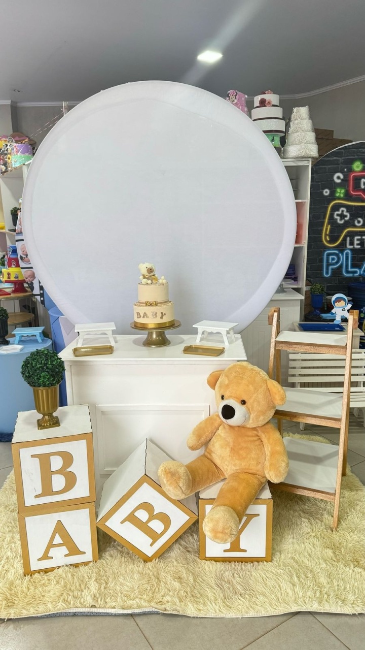 Painel Branco + Bomber ( Cha de Bebe} - suh pegue monte 