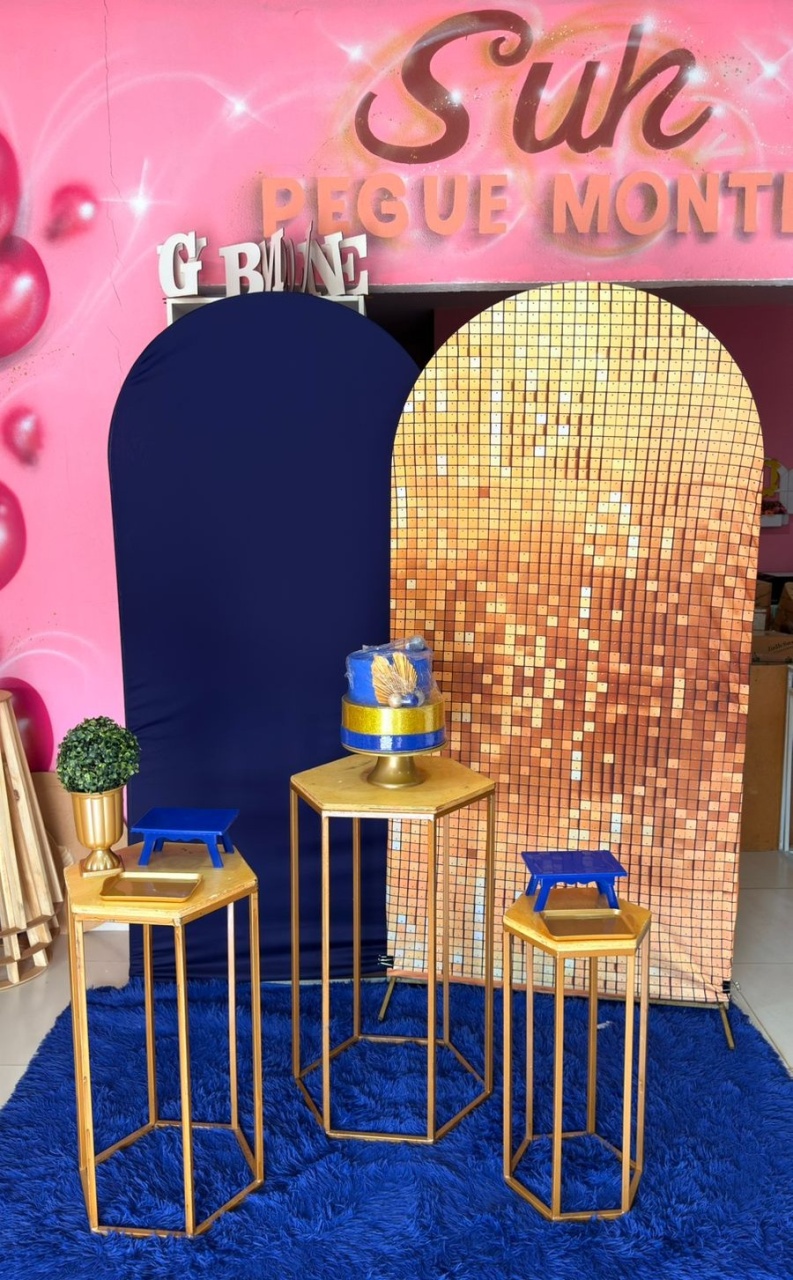 Romano Azul Marinho E Dourado + Sextavadas   - suh pegue monte 
