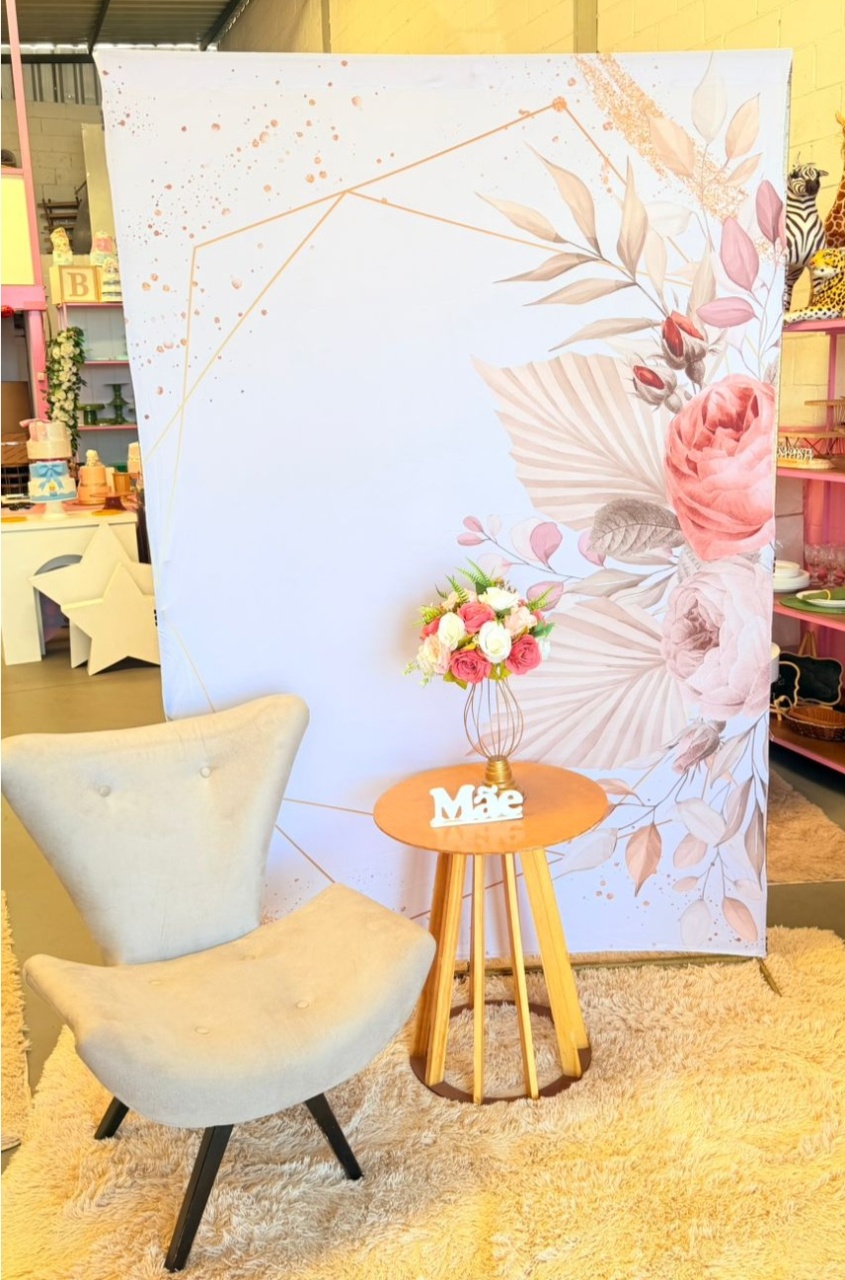 Retangular Flores Rose + Poltrona ( Dia das Mães)   - suh pegue monte 