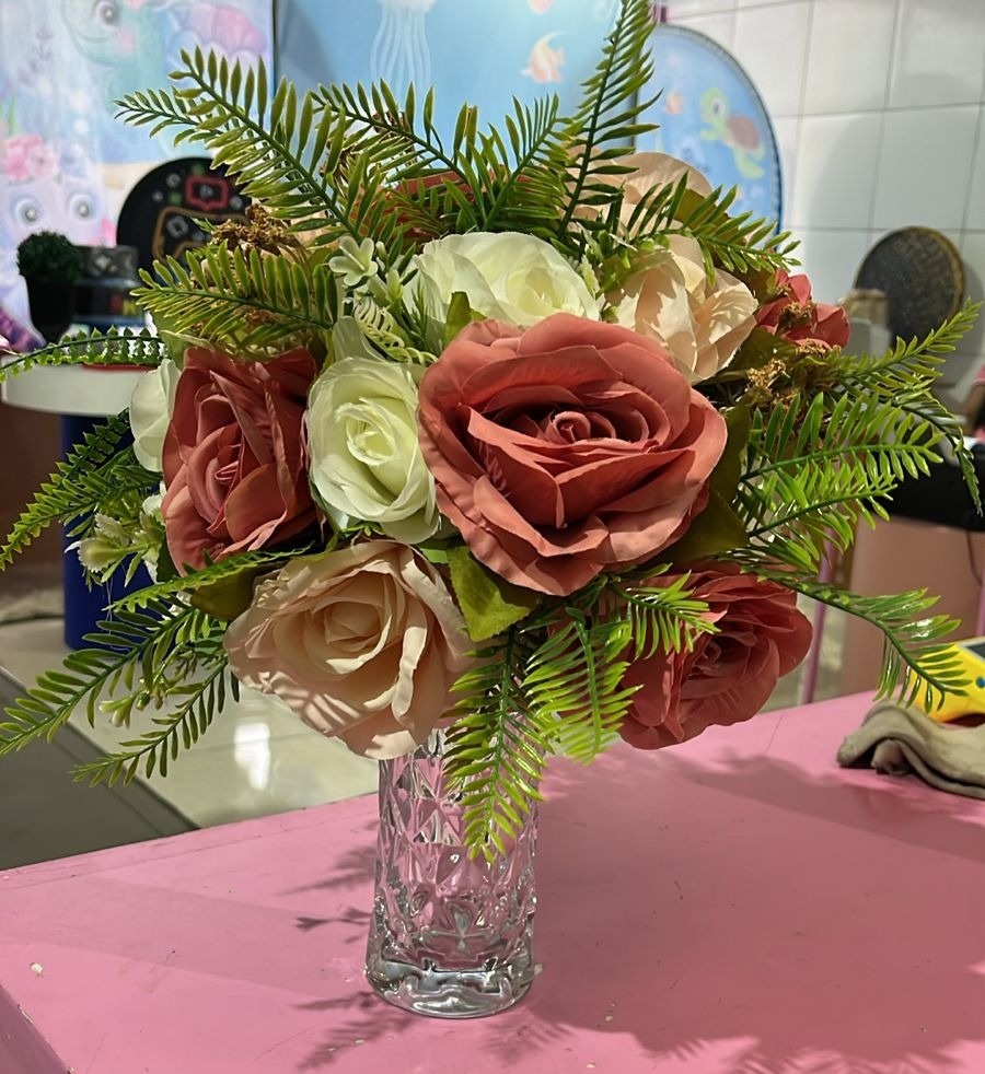 Vaso Vidro `+ Arrando de Mesa Rosé - suh pegue monte 