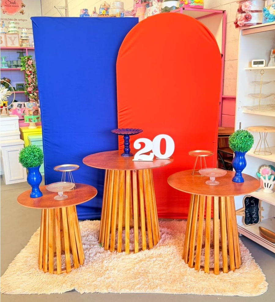 Lateral Azul  + Romano Laranja E Mesas Rustica 6  (Sem Led) - suh pegue monte 