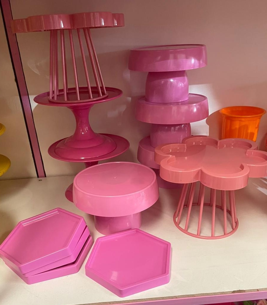 Bandeijas de Doces Rosa Bebe - suh pegue monte 