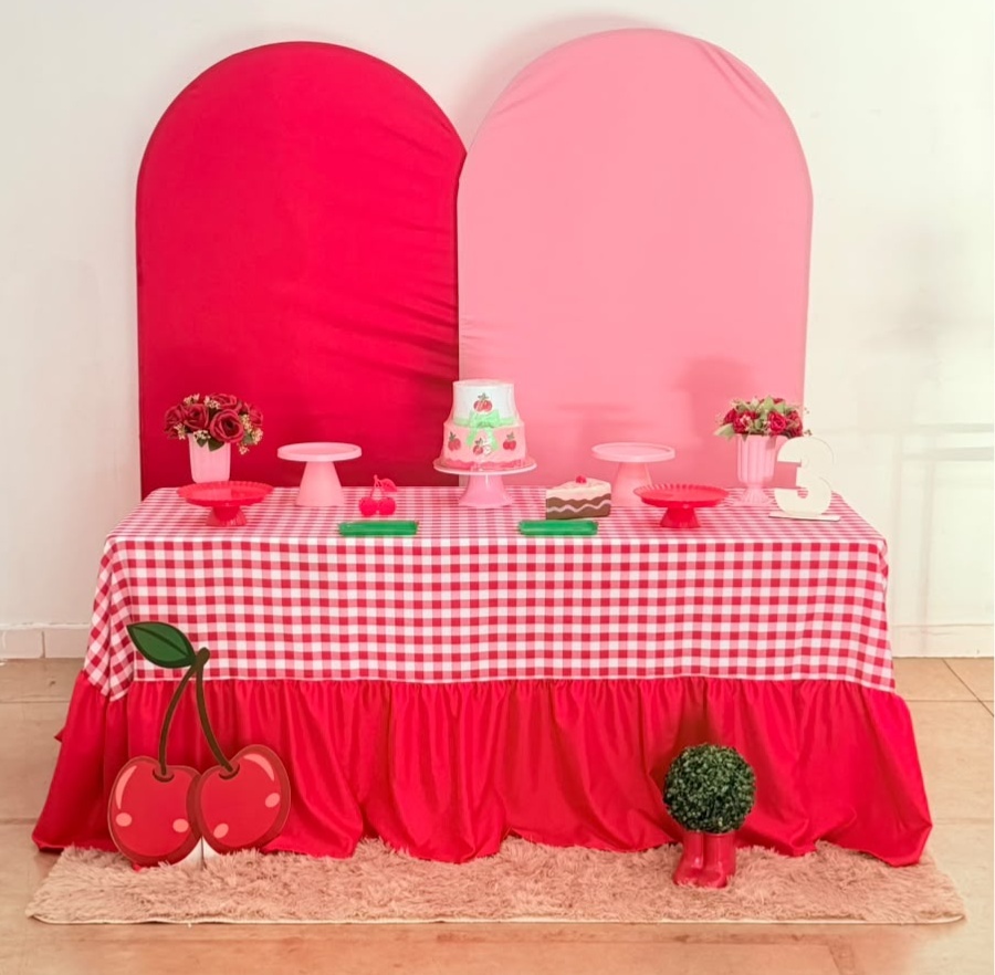 Romano Rosa + Vermelho + Mesa Maleta Com Forraçao (Cerejinha) - suh pegue monte 