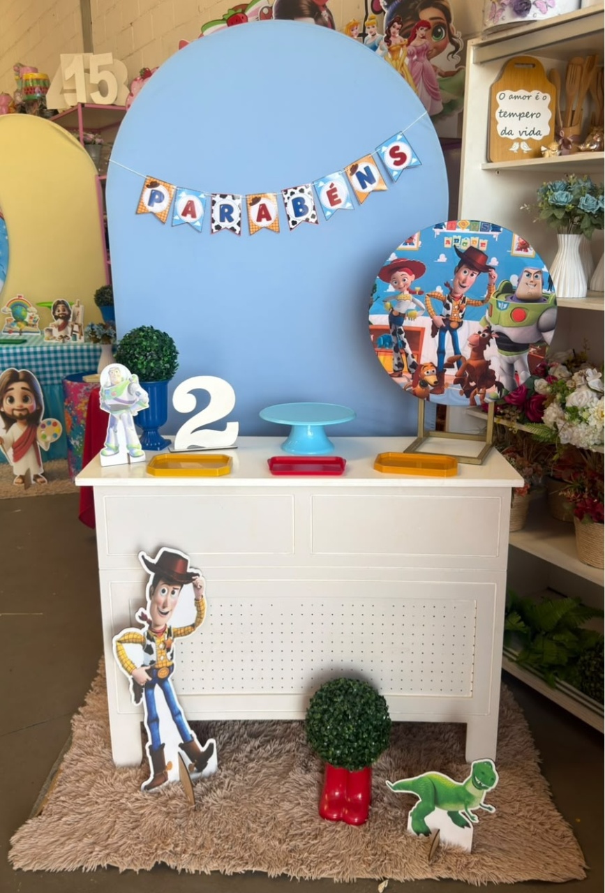 Romano Azul Bebe + Festa Na Mesa Toy Story Com Bomber - suh pegue monte 