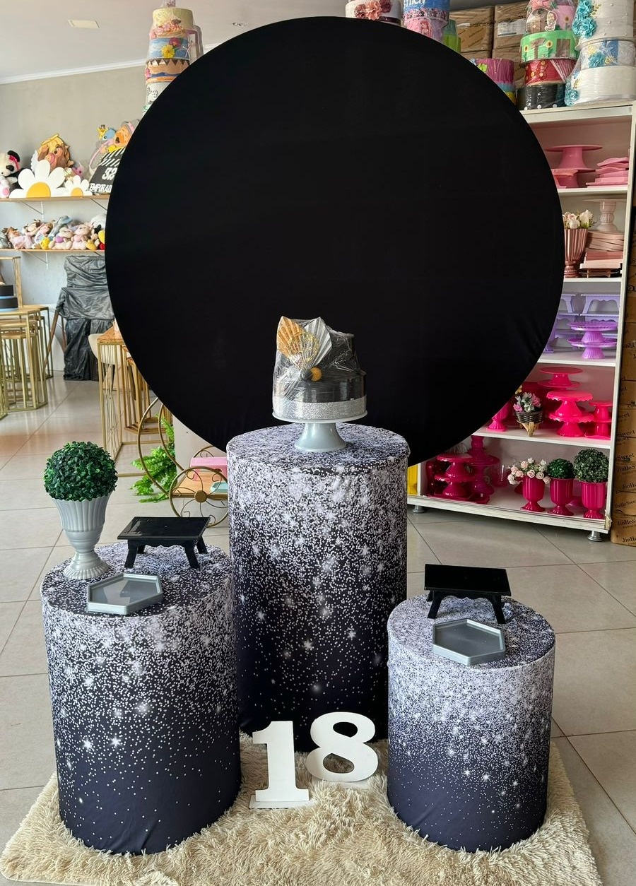Preto + Cilindros Gliter Prata - suh pegue monte 