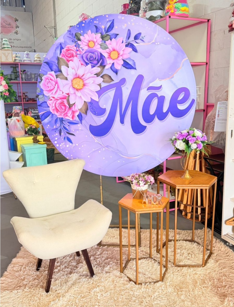 Feliz Dia das Mães 4 Flores Lilas  - suh pegue monte 