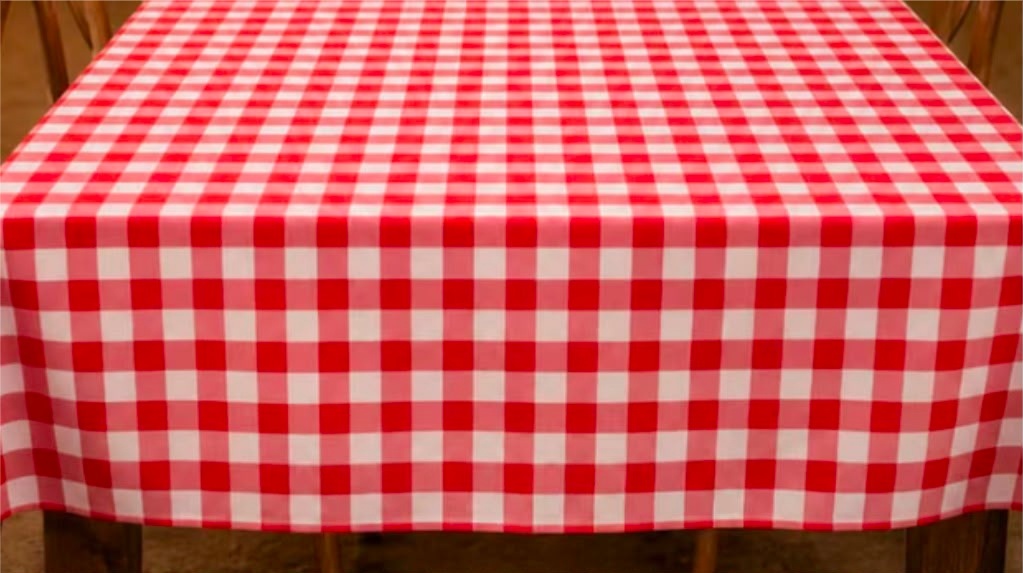 Forro de Mesa 4 Lugares Xadrez Vermelho (Mesa Posta) Tradicional - suh pegue monte 