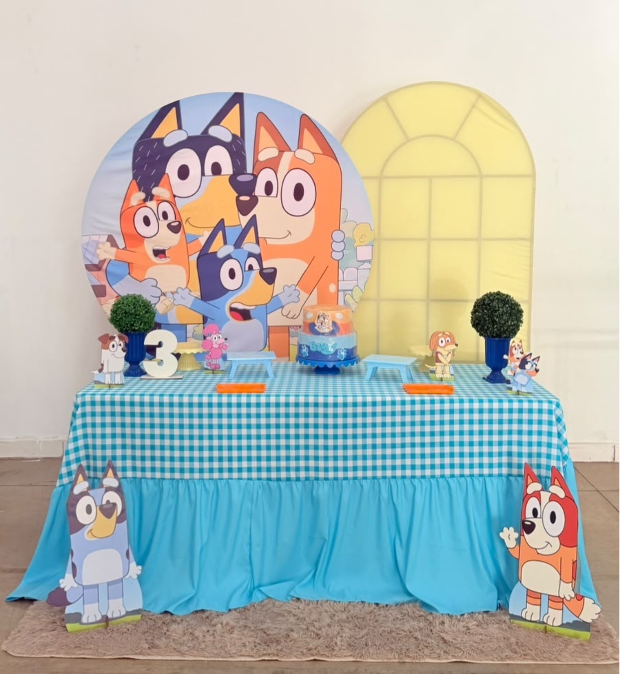 Bluey + Romano Amarelo Candy + Mesa Maleta Com Forraçao (Bluey Menino) - suh pegue monte 