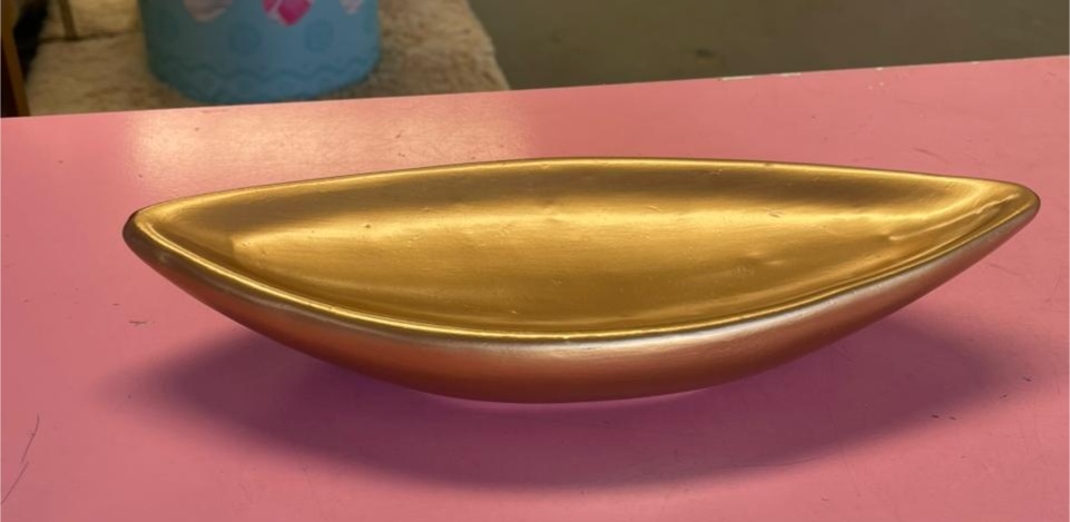 Bandeja Ceramica Dourada Baixa - suh pegue monte 