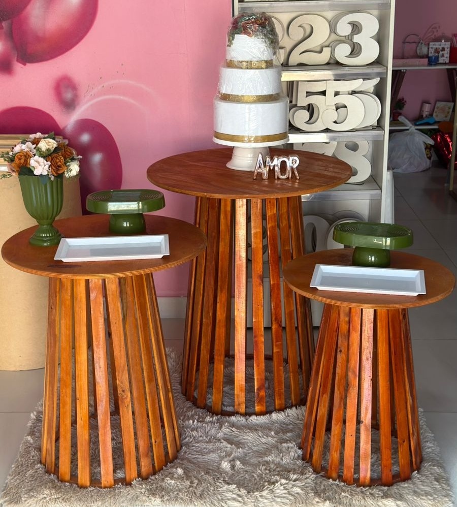 Trio de Mesa Rustica 3 + Acervos  - suh pegue monte 