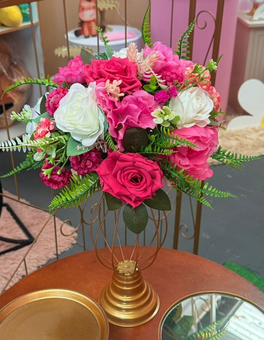 Vaso de Flor Aramado + Arranjo Pink - suh pegue monte 
