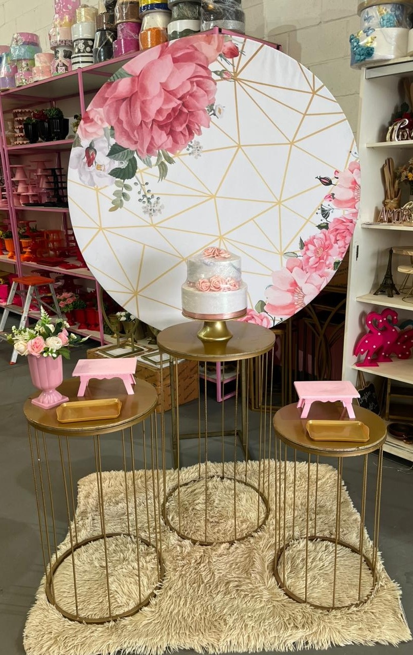 Flores Escuras - 1,30Cm + Mesa Bj Douradas - suh pegue monte 