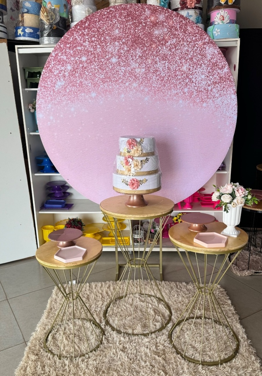 Rosa Glitter + Redondas  - suh pegue monte 