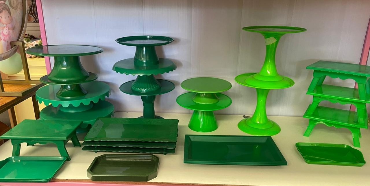 Bandeijas de Doces Verde Escuro E Verde Limão - suh pegue monte 