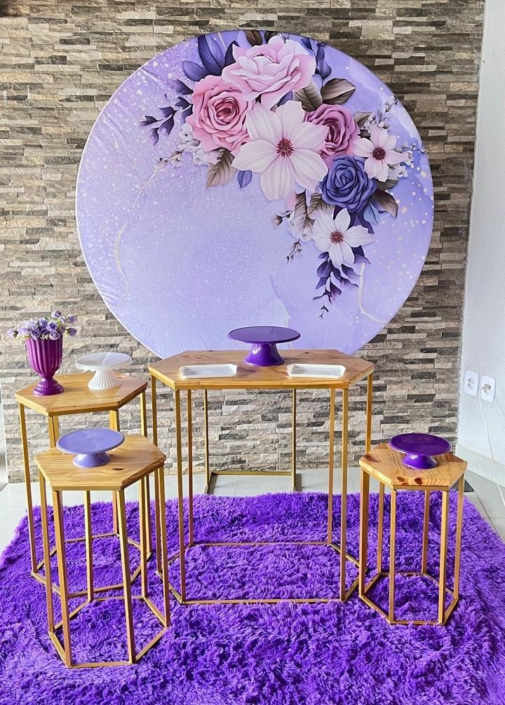 Flores Lilas + Kit Sextavadas - suh pegue monte 