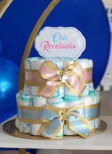 Bolo de Fralda Chá Revelação - suh pegue monte 