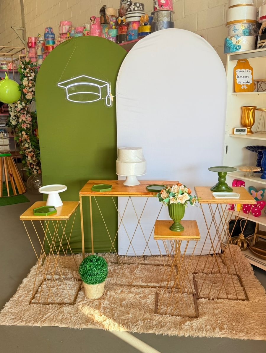 Romano Verde Musgo E Branco +Trançada + Led Formatura    - suh pegue monte 