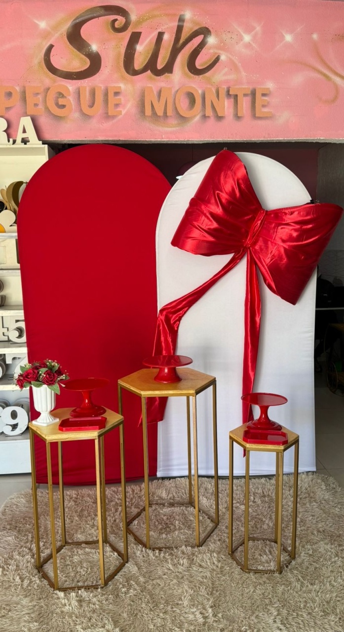 Romano Branco E Vermelho + Sextavadas Laço G Vermelho  - suh pegue monte 