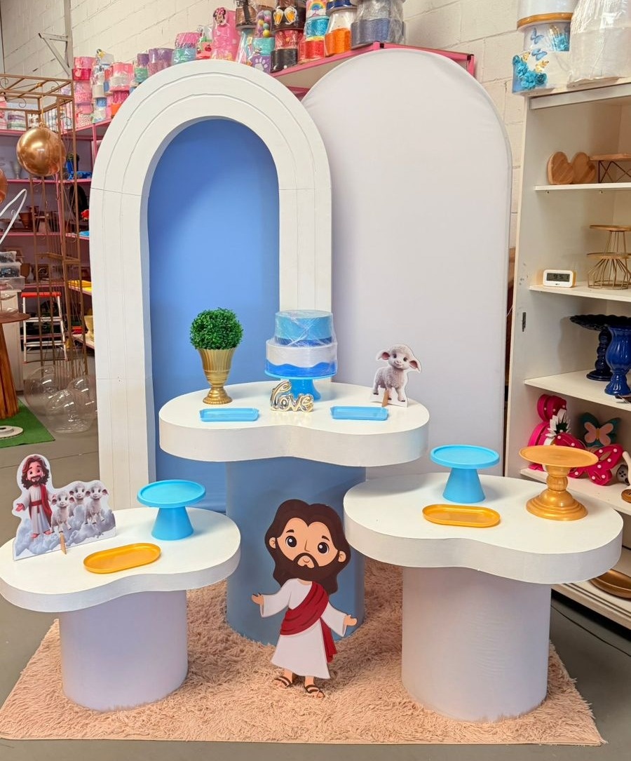 Romano Branco + Romano Portal Com Fundo Azul+ Cilindros Orgânicos (Minimalista Jesus) - suh pegue monte 