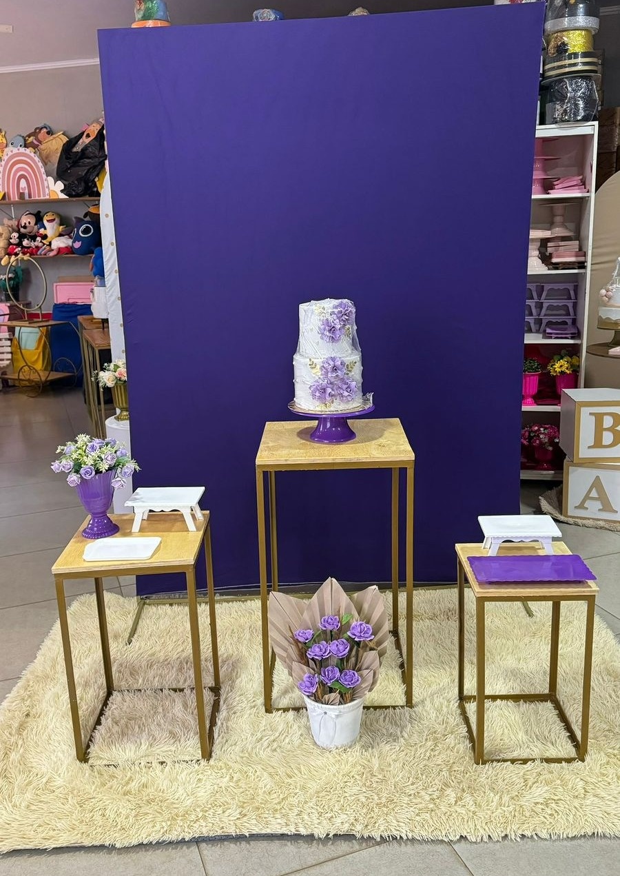 Retangular Roxo + Douradas  - suh pegue monte 