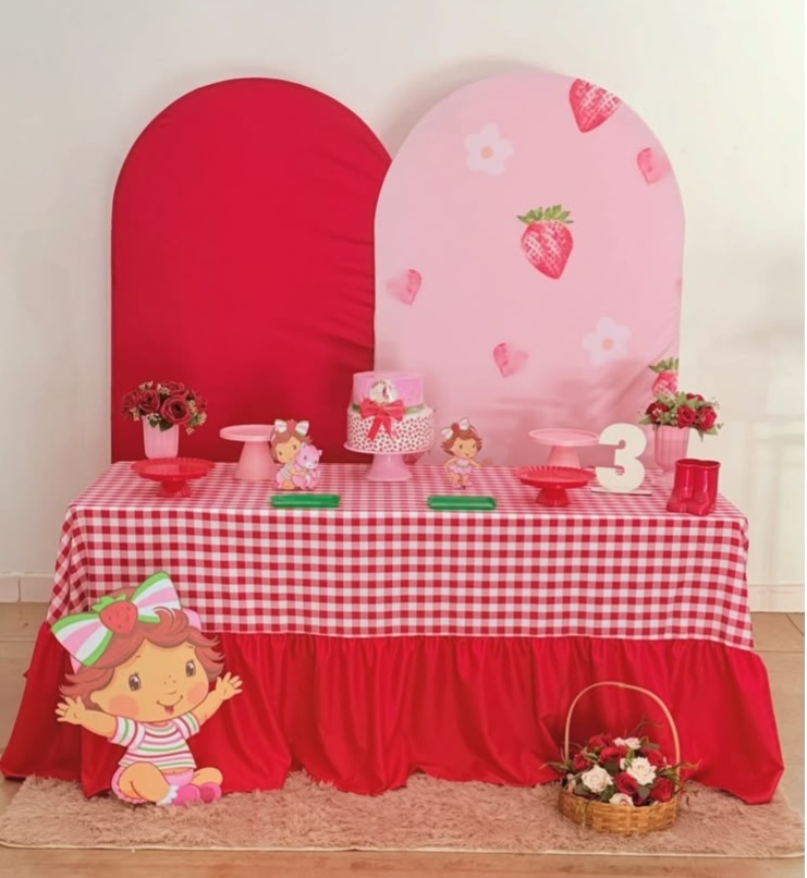 Romano Vermelho + Romano Moranguinho + Mesa Maleta Com Forraçao (Moranguinho Baby) - suh pegue monte 