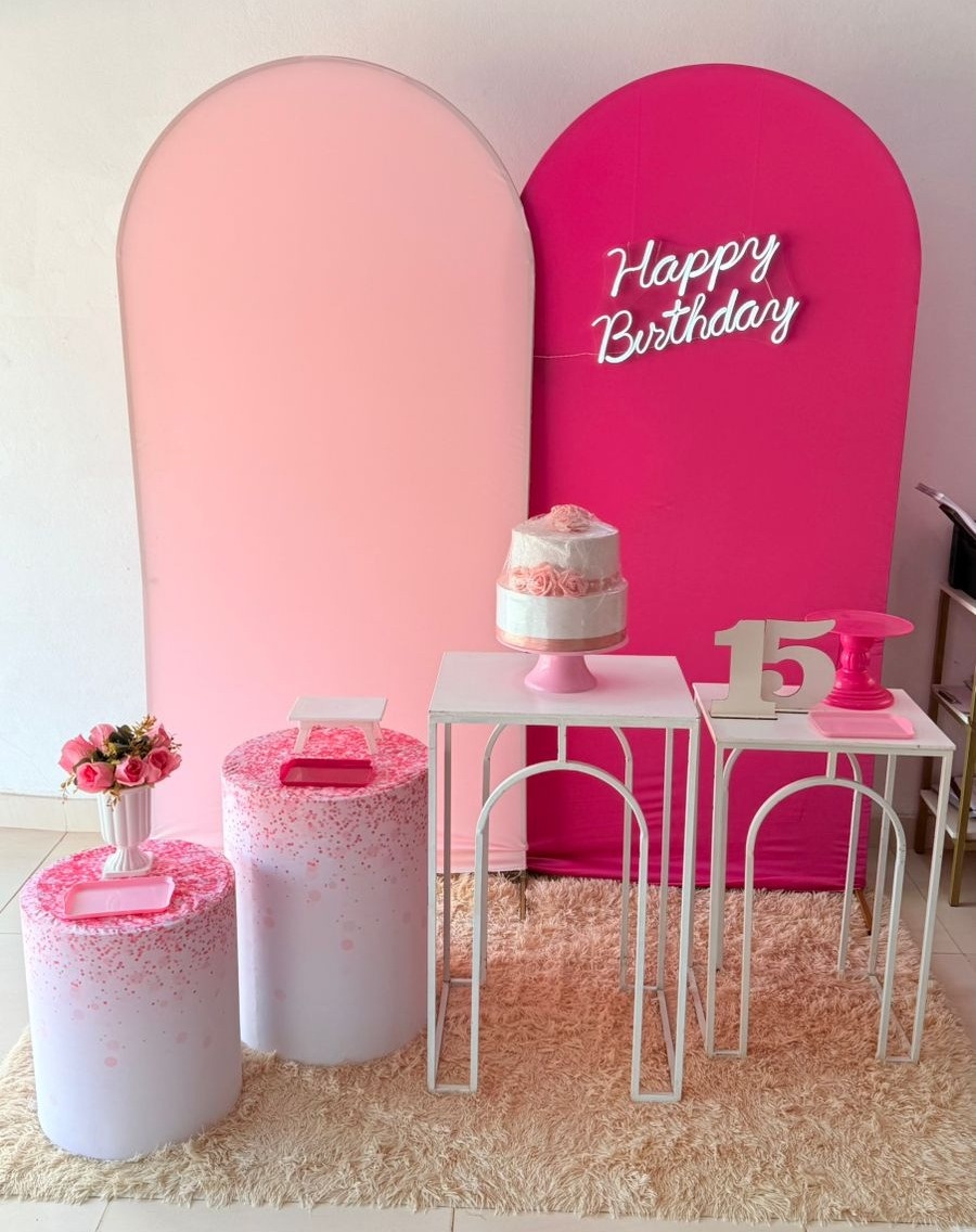 Romano Pink E Rosa Bebe  + Meia Lua + Led Happy - suh pegue monte 