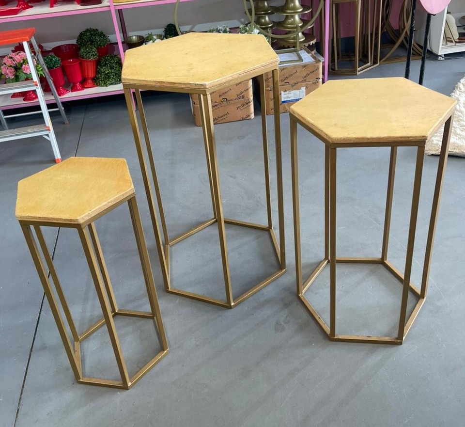 Trio de Mesas Sextavada  - suh pegue monte 