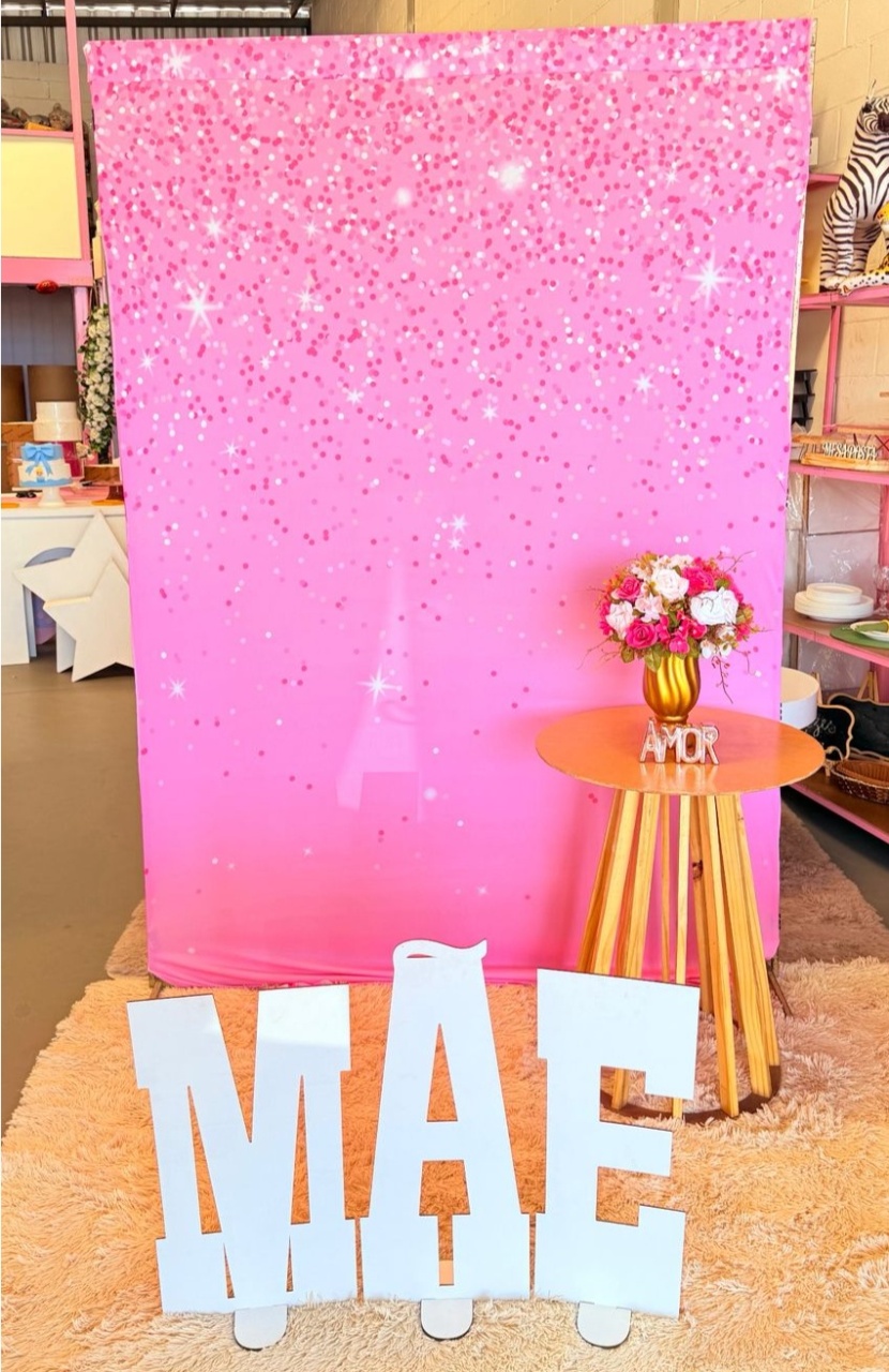 Retangular Rosa Glitter  + Mesa M ( Dia das Maes) - suh pegue monte 