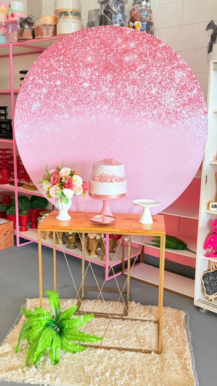 Rosa Glitter + Mesa G Trançada - suh pegue monte 