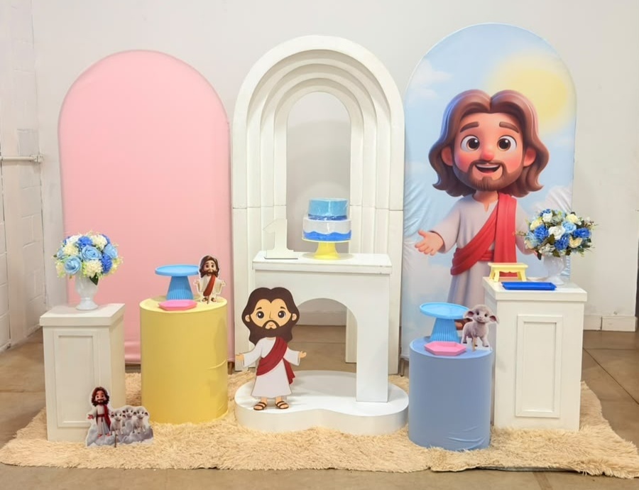 Jesus + Portal 3D + Romano Azul Bebe + Mesa U - suh pegue monte 