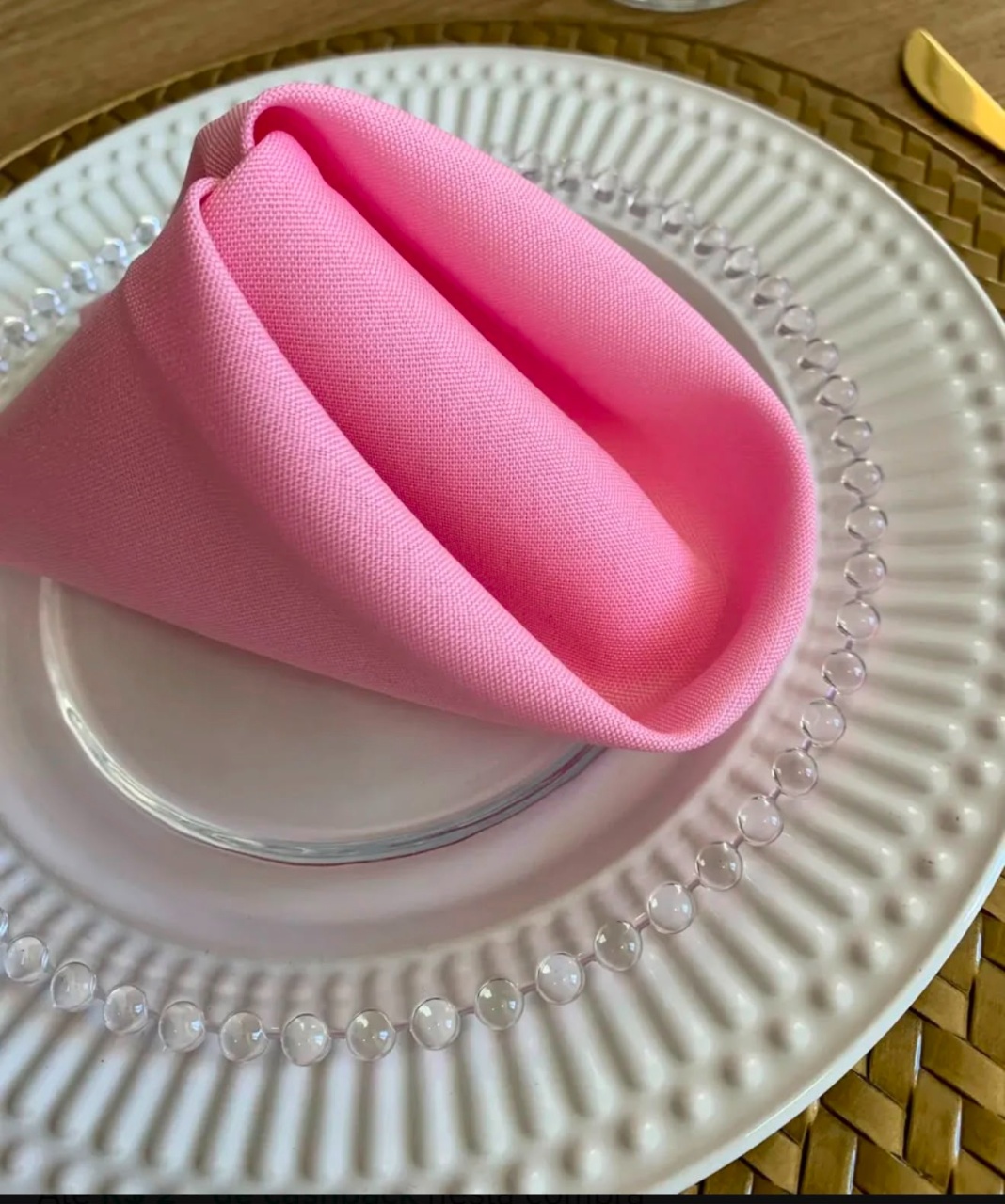 Guardanapos Rosa (Mesa Posta) Tradicional - suh pegue monte 