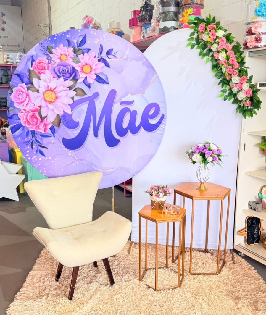 Feliz Dia das Mães 4 Flores Lilas + Romano Branco E Arranjo  - suh pegue monte 