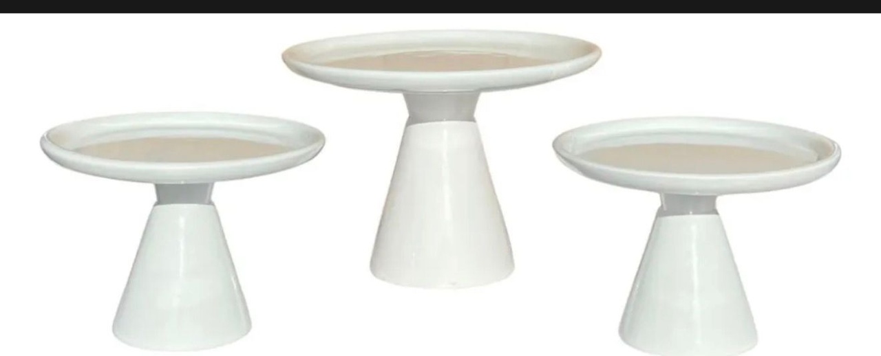 Bandejas Em Ceramica Kit  (Brancas) - suh pegue monte 