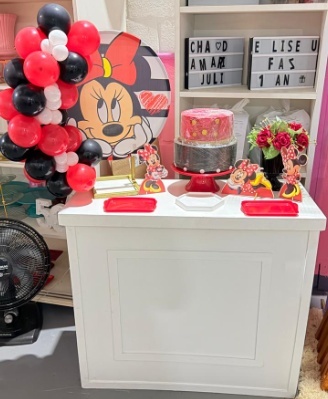 Festa Na Mesa Minnie + Mesa Bomber Branco  - suh pegue monte 