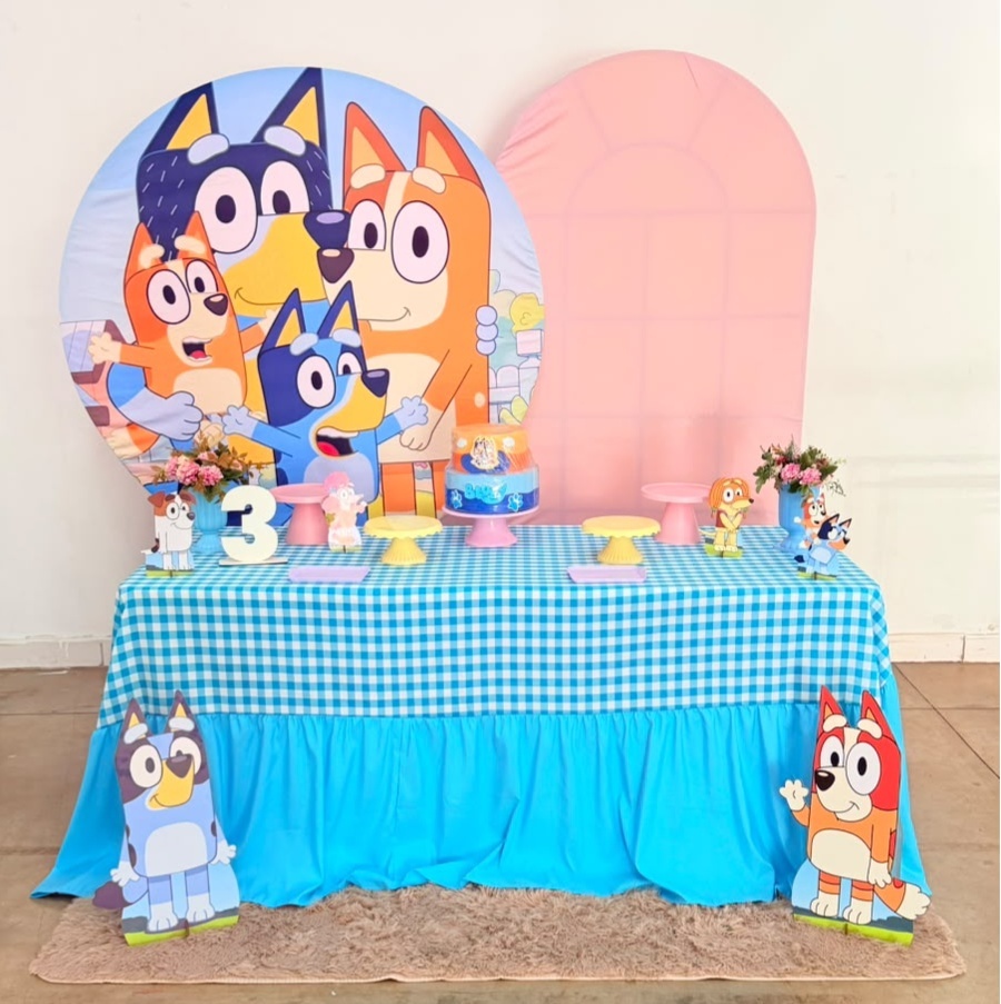 Bluey + Romano Rosa + Mesa Maleta Com Forraçao (Bluey Menina) - suh pegue monte 