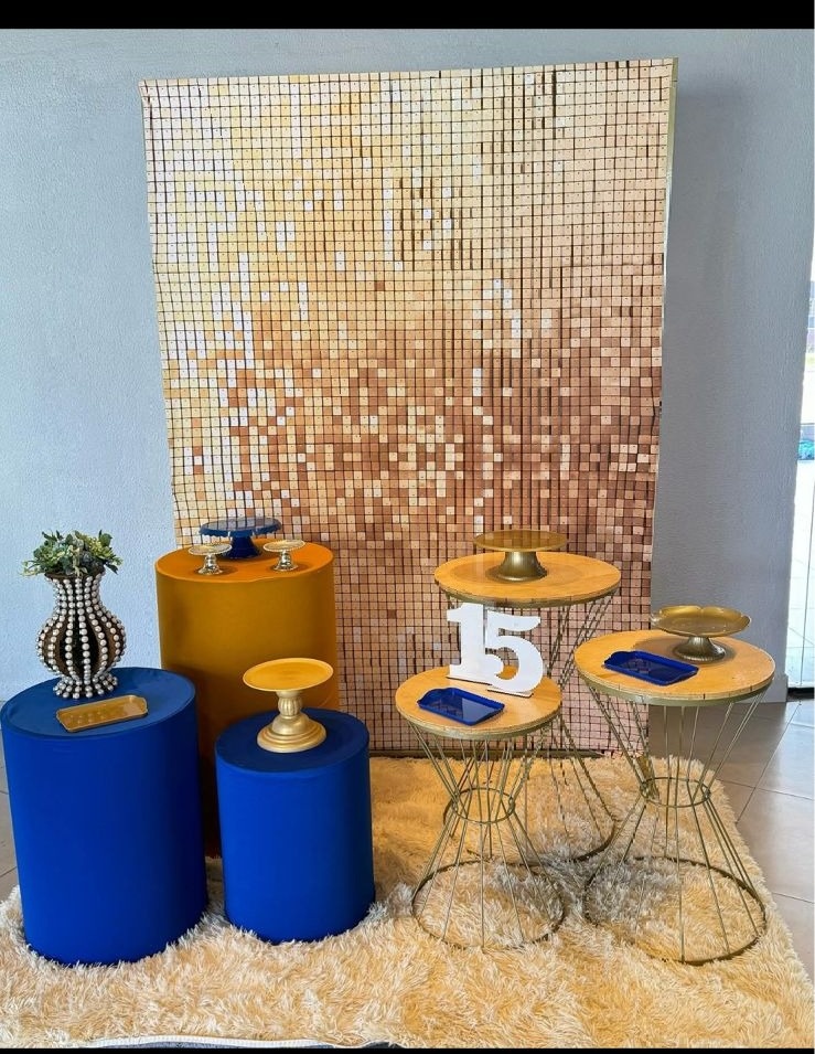 Retangular Dourado + Romano Azul  + Redondas  - suh pegue monte 