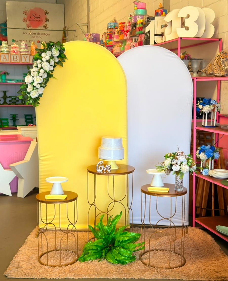 Romano Amarelo Candy +Branco E Bj Luxo + Arranjo Painel - suh pegue monte 