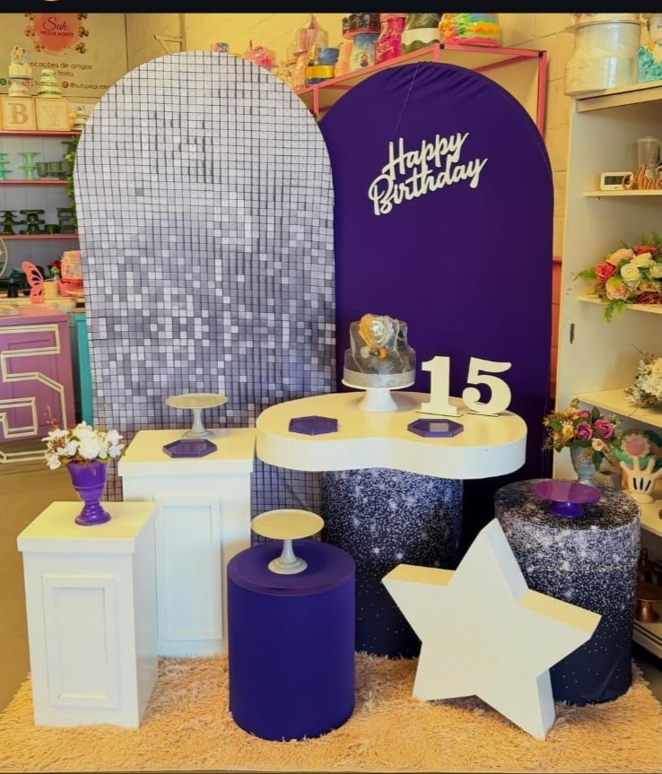 Romano Roxo + Prata Ecilindros Preto Glitter E Bomber, Display Estrela+ Tampo Organico - suh pegue monte 