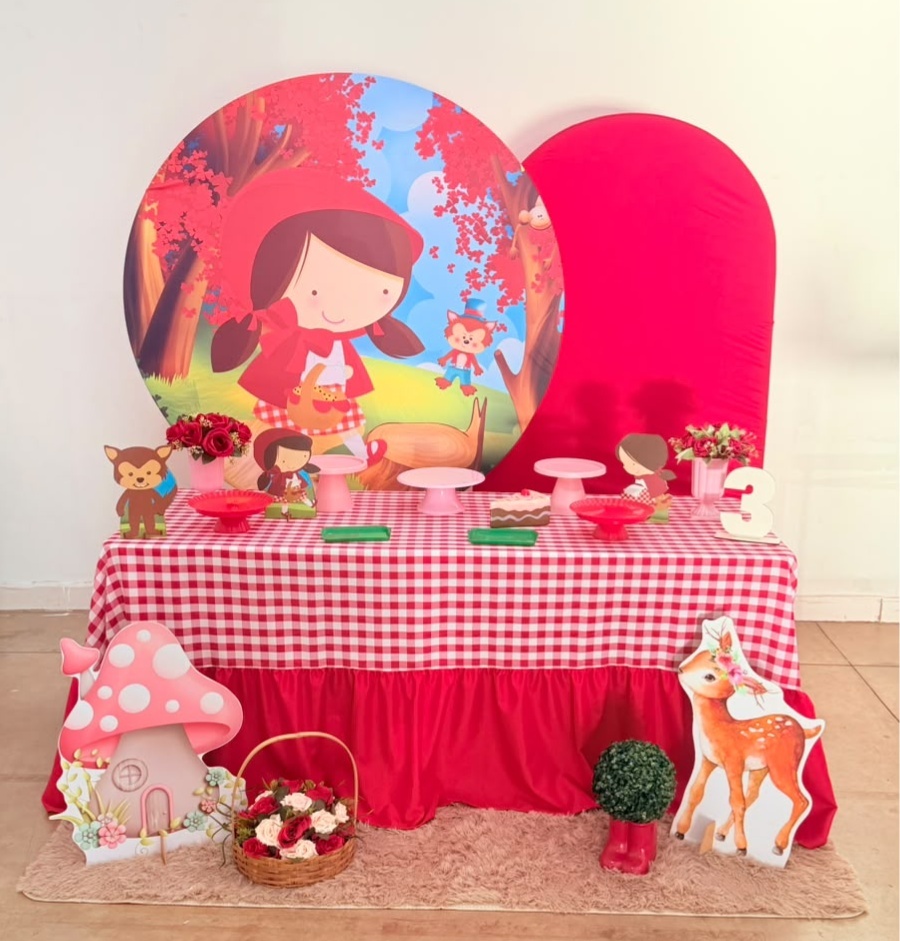 Chapeuzinho Vermelho + Romano Vermelho + Mesa Maleta Com Forraçao - suh pegue monte 