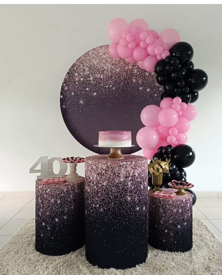 Preto Glitter Rose + Cilindros  - suh pegue monte 