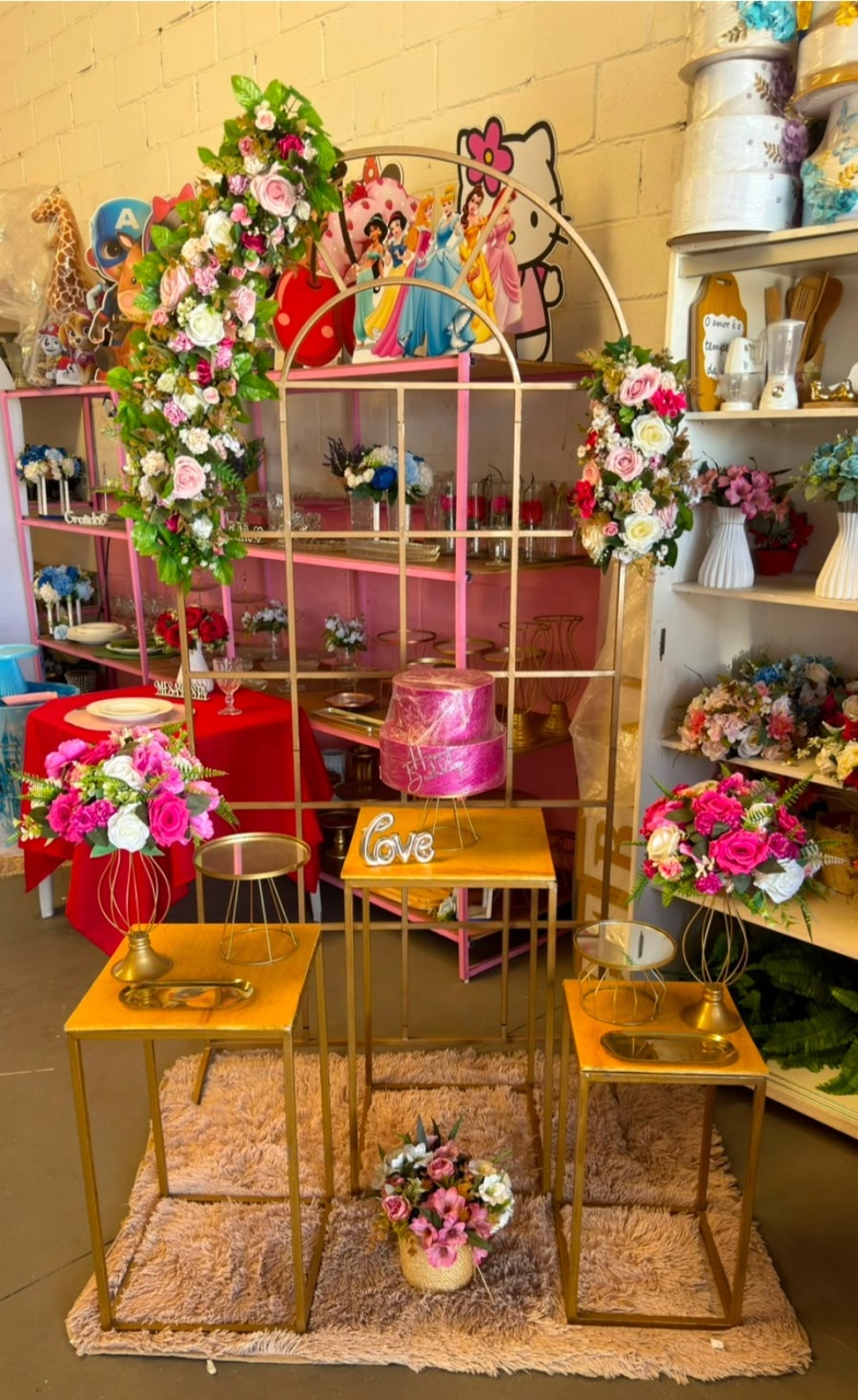 Janela + Douradas E Arranjo Pink + Acervos Luxo - suh pegue monte 
