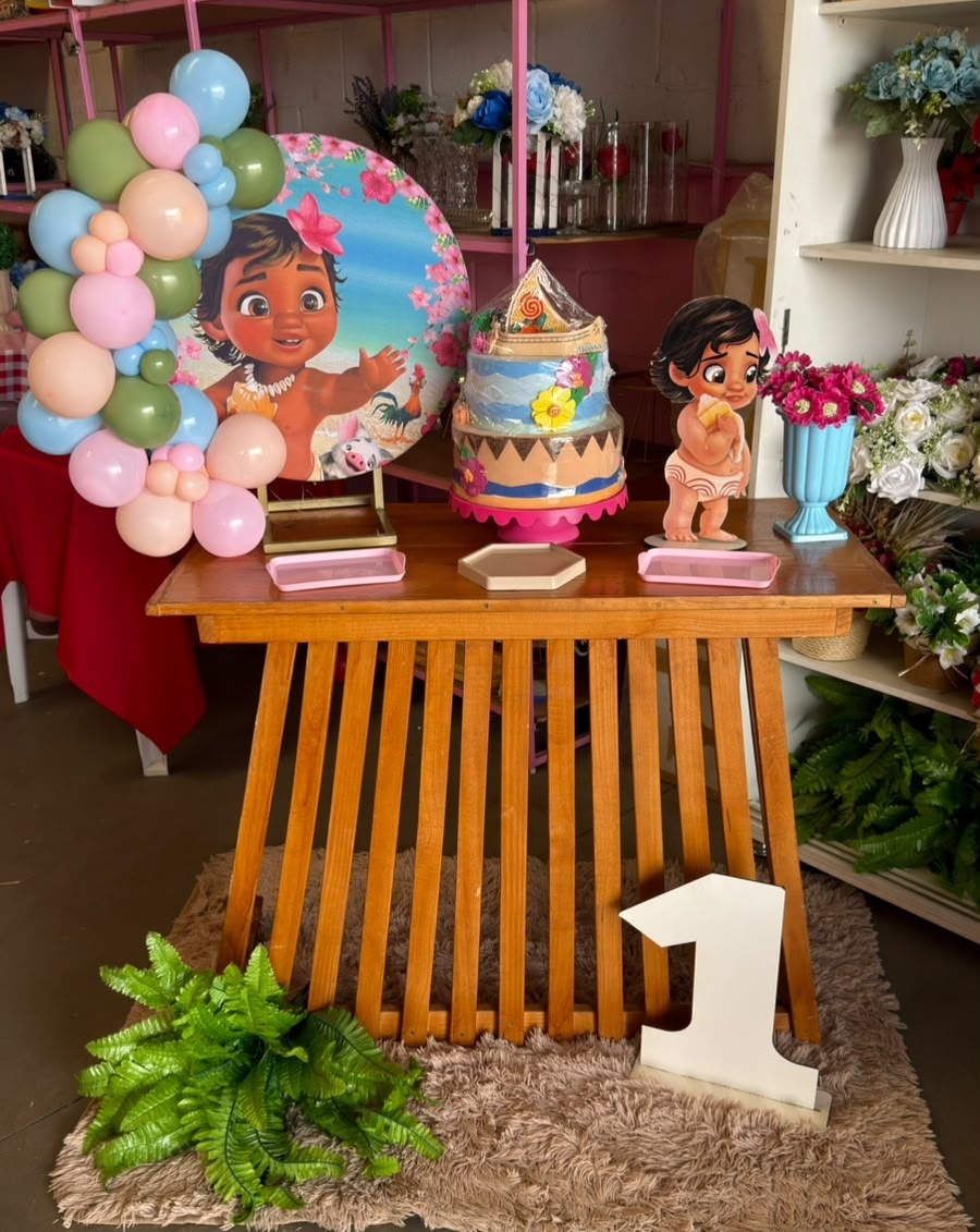 Festa Na Mesa Moana Baby + Mesa Rustica 5 - suh pegue monte 