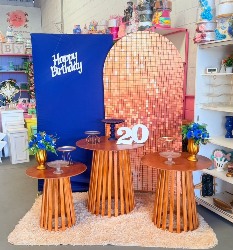 Lateral Azul  + Romano Dourado E Mesas Rustica 6 + Happy Mdf  - suh pegue monte 