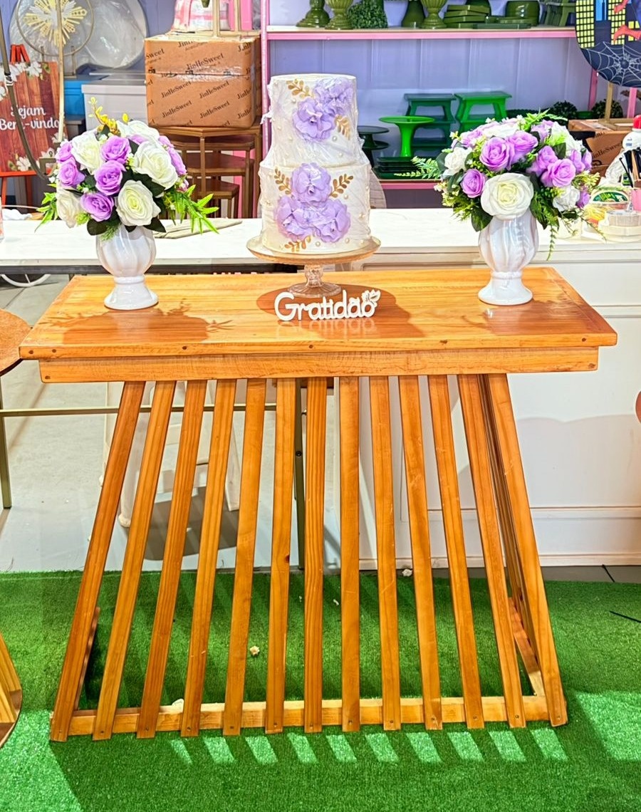 Mesa Rustica 4 G  + Acervos Luxo Lilas  - suh pegue monte 