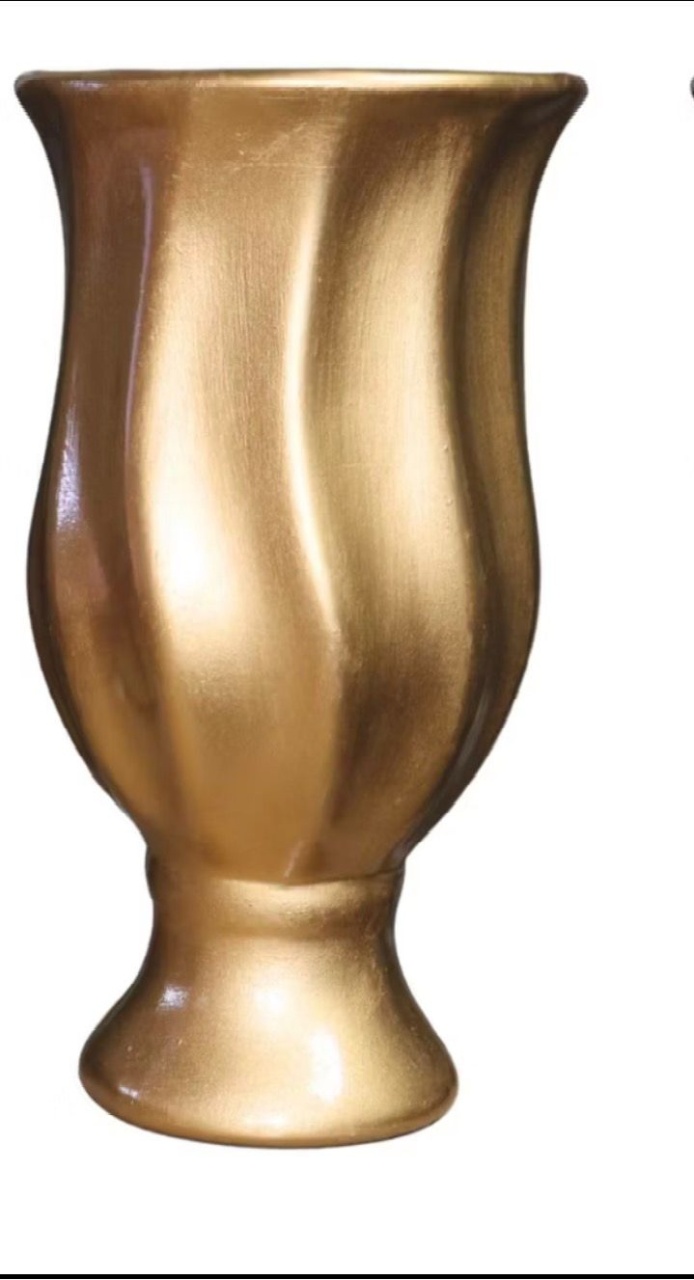 Vaso de Flor Dourado  ( Cerâmica)  - suh pegue monte 