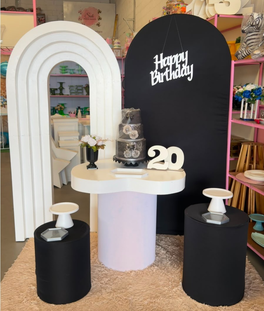 Painel Portal 3D + Romano Preto Com Cilindros Organico E Happy Mdf - suh pegue monte 