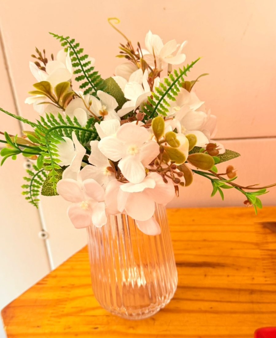 Vaso de Vidro 2 + Flor Simples - suh pegue monte 