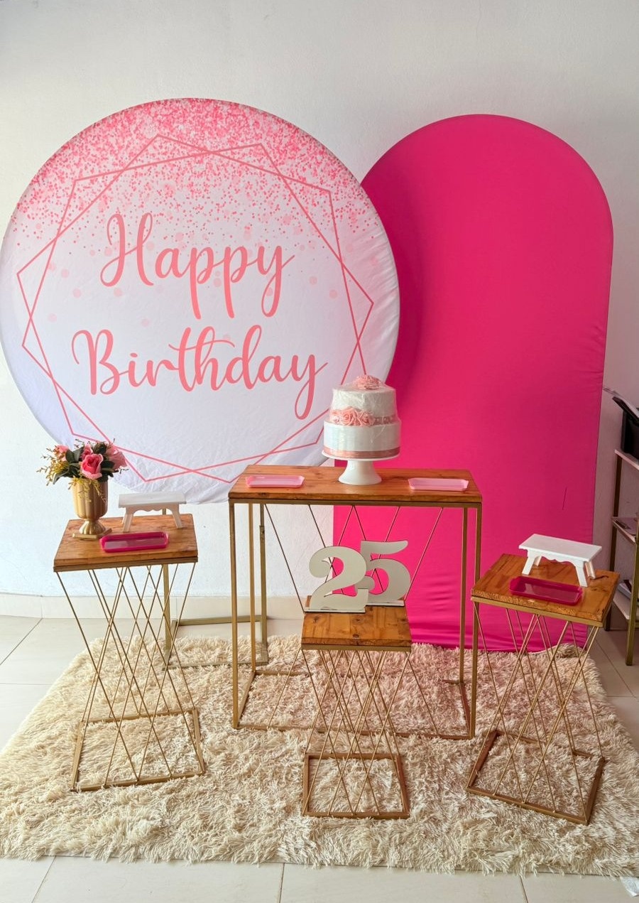 Happy Birthday Rosa + Romano Pink + Kit Trançada  - suh pegue monte 