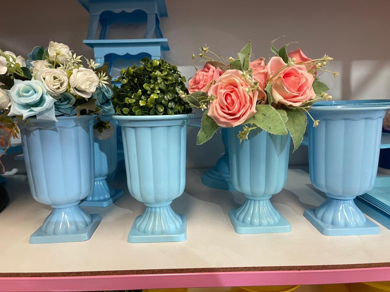 Vasinho Azul Bebe Com Buchinha/Flor          - suh pegue monte 