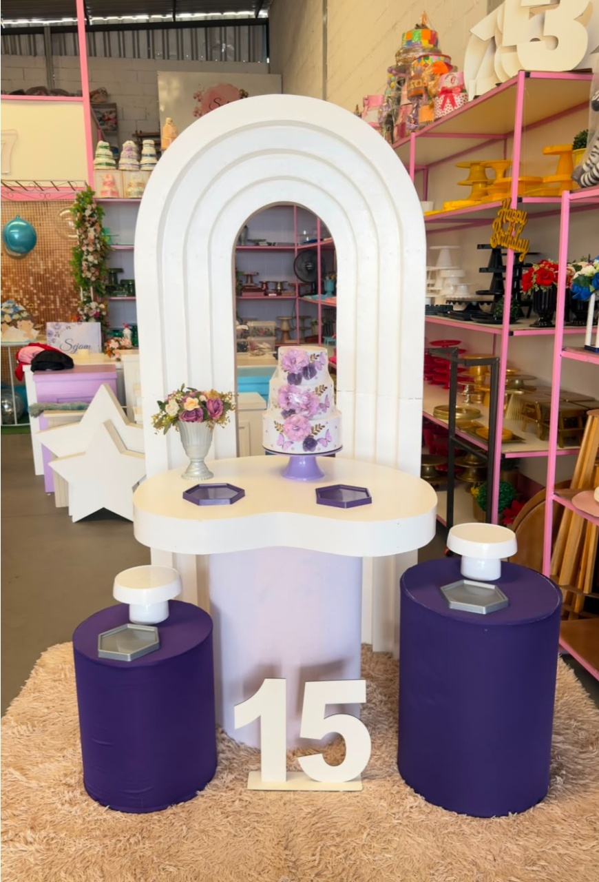 Painel Portal 3D + Trio Cilindros Roxo - suh pegue monte 